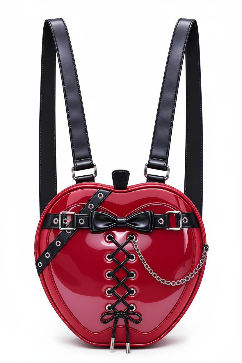 Dark-style Leather Belt Chain Gothic Strap Bow Backpack